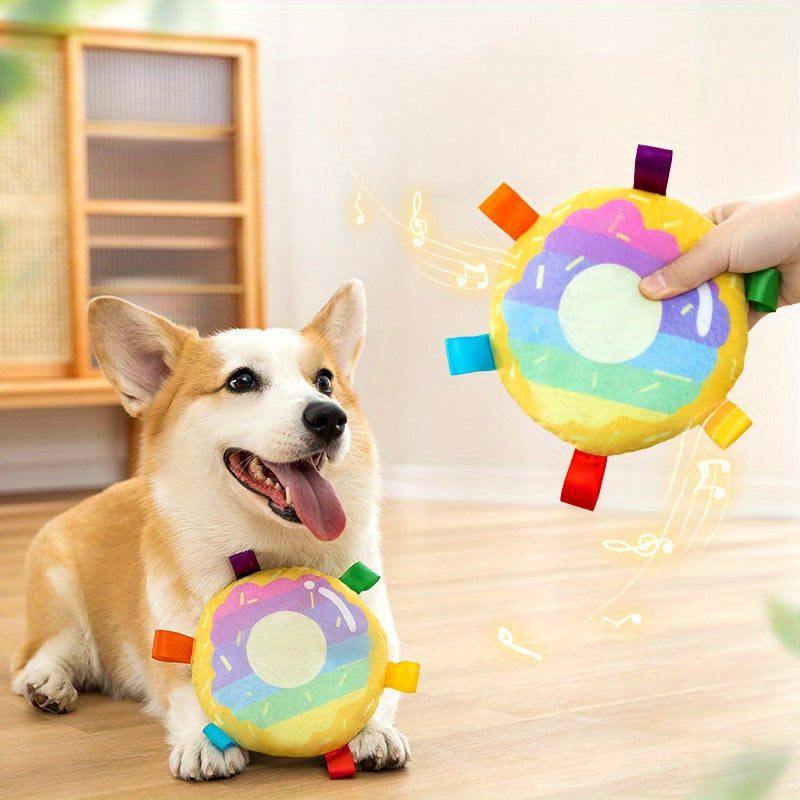 Cartoon Plush Flying Disc Dog Toy