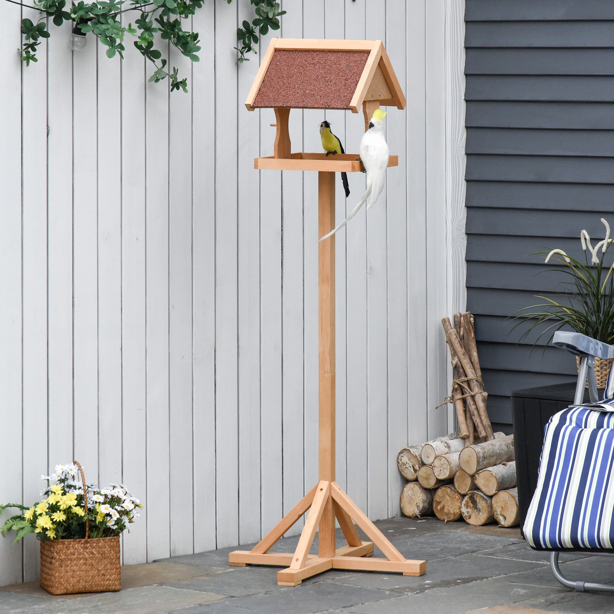 Wooden Bird Feeding Station – Freestanding Garden Bird Table