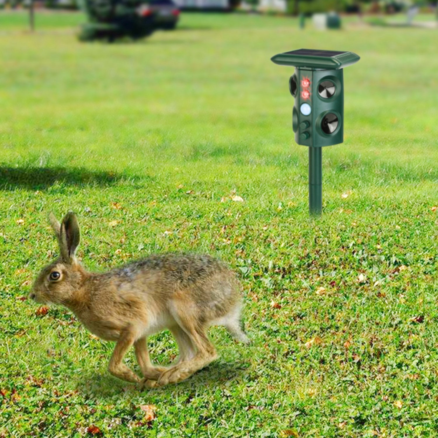 Solar Ultrasonic Animal Repeller with Motion Sensor