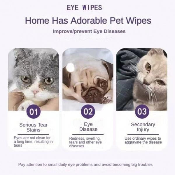 Pet Eye Wipes – Gentle Eye Care for Dogs & Cats (200 Wipes)