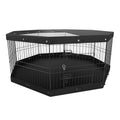 Foldable Metal Dog Playpen with Top Cover – 24 in