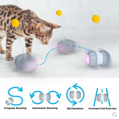 Interactive Automatic Pet Toy Ball with Feather