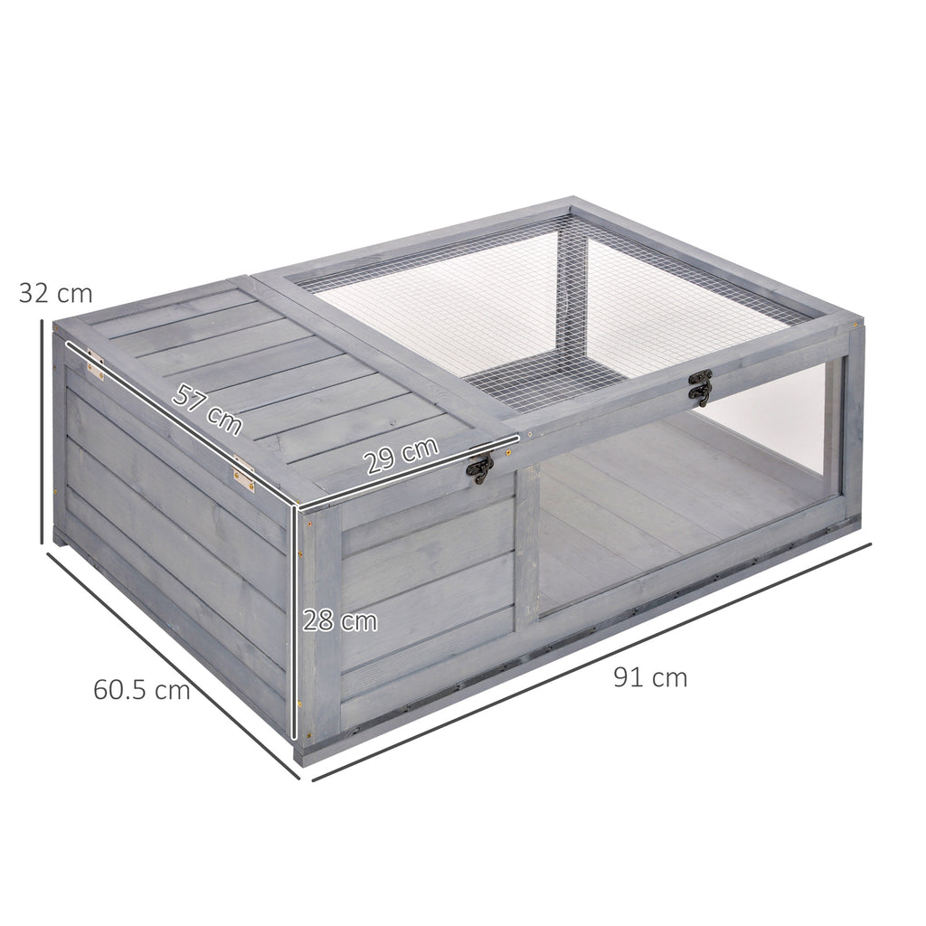 PawHut Wooden Tortoise House & Reptile Habitat