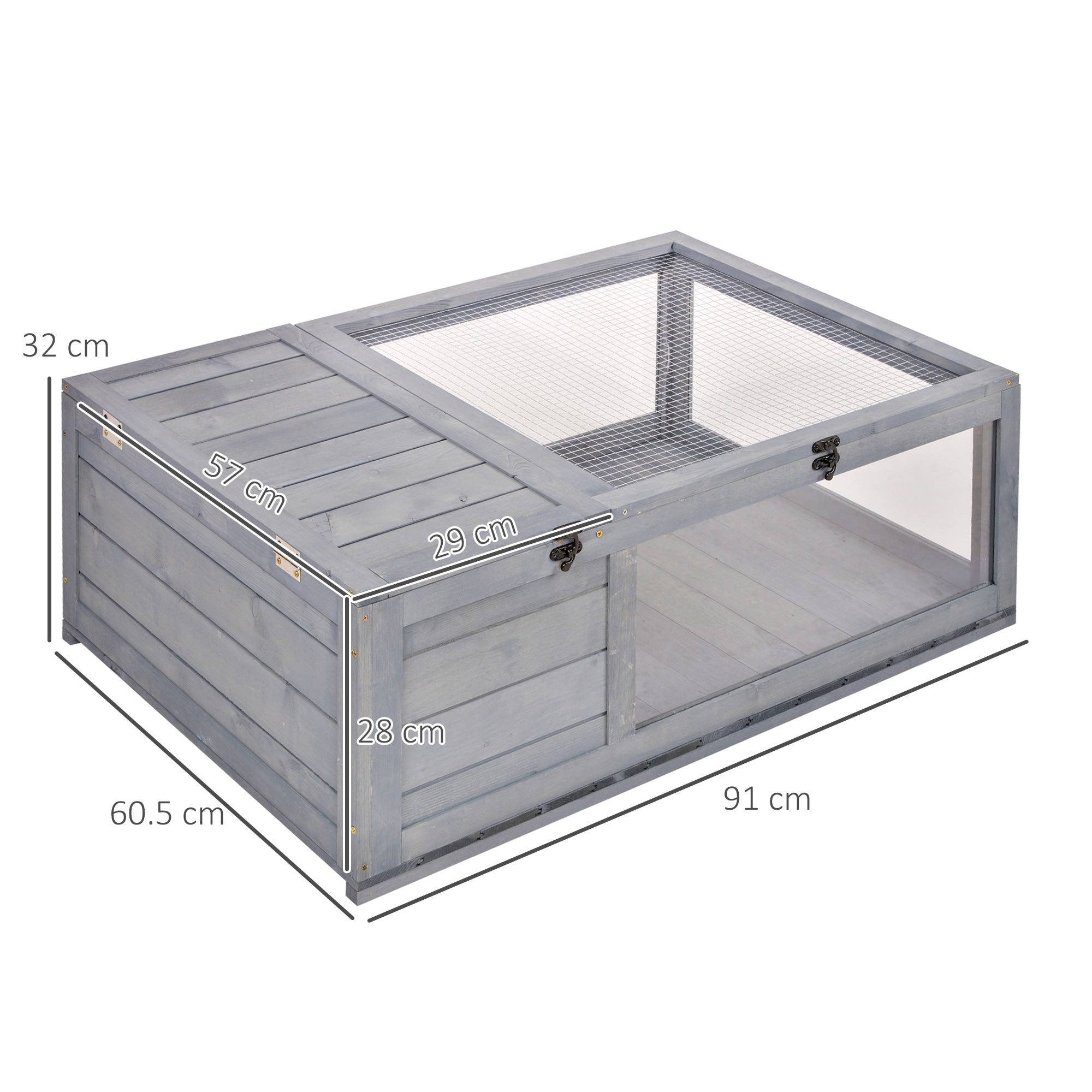 PawHut Wooden Tortoise House & Reptile Habitat
