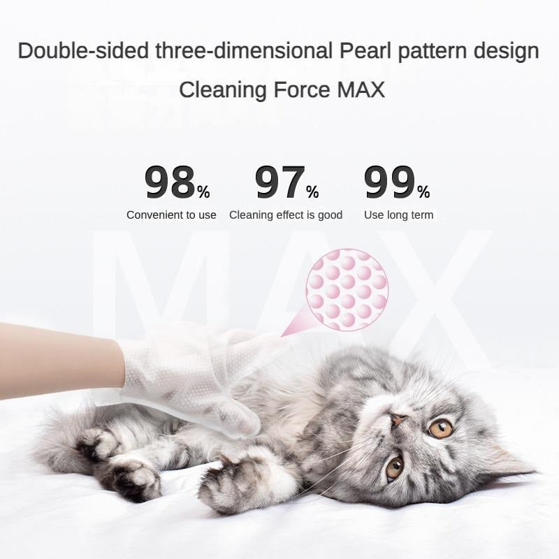 Pet Cleaning & Deodorizing Grooming Wipes Gloves