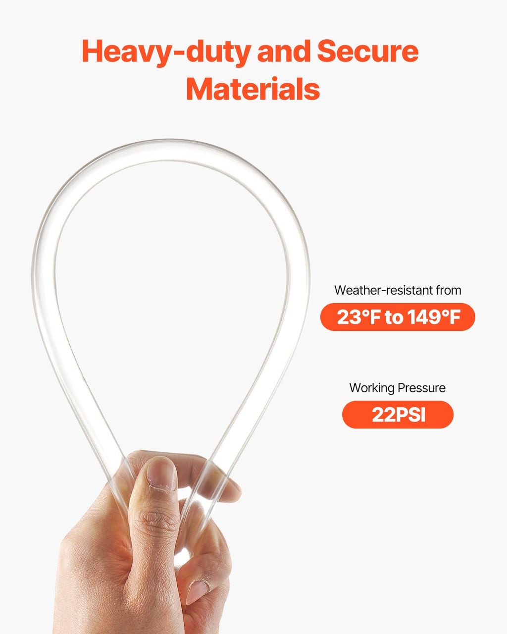 Clear Vinyl Tubing – 1/2" ID × 5/8" OD, 10 FT Flexible PVC Hose