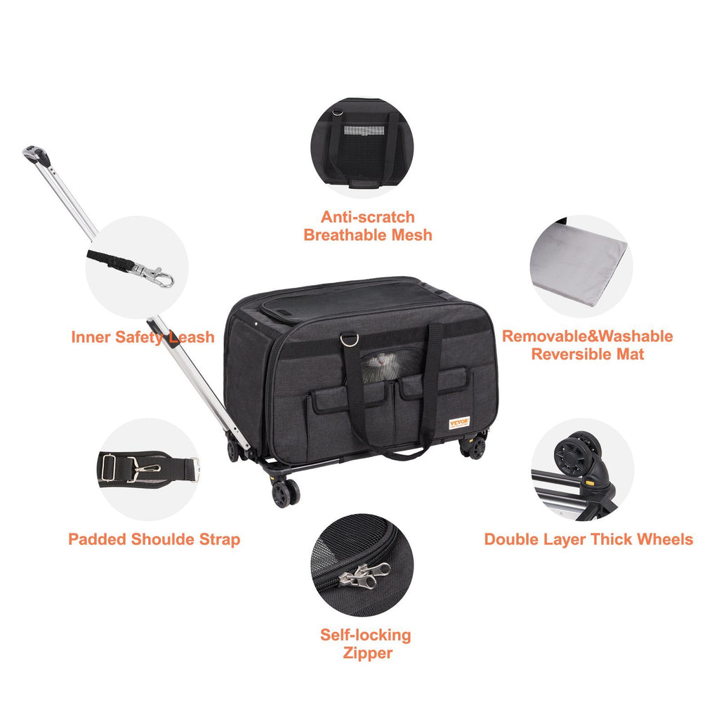 Rolling Pet Carrier With Wheels – Comfortable, Secure & Travel-Ready