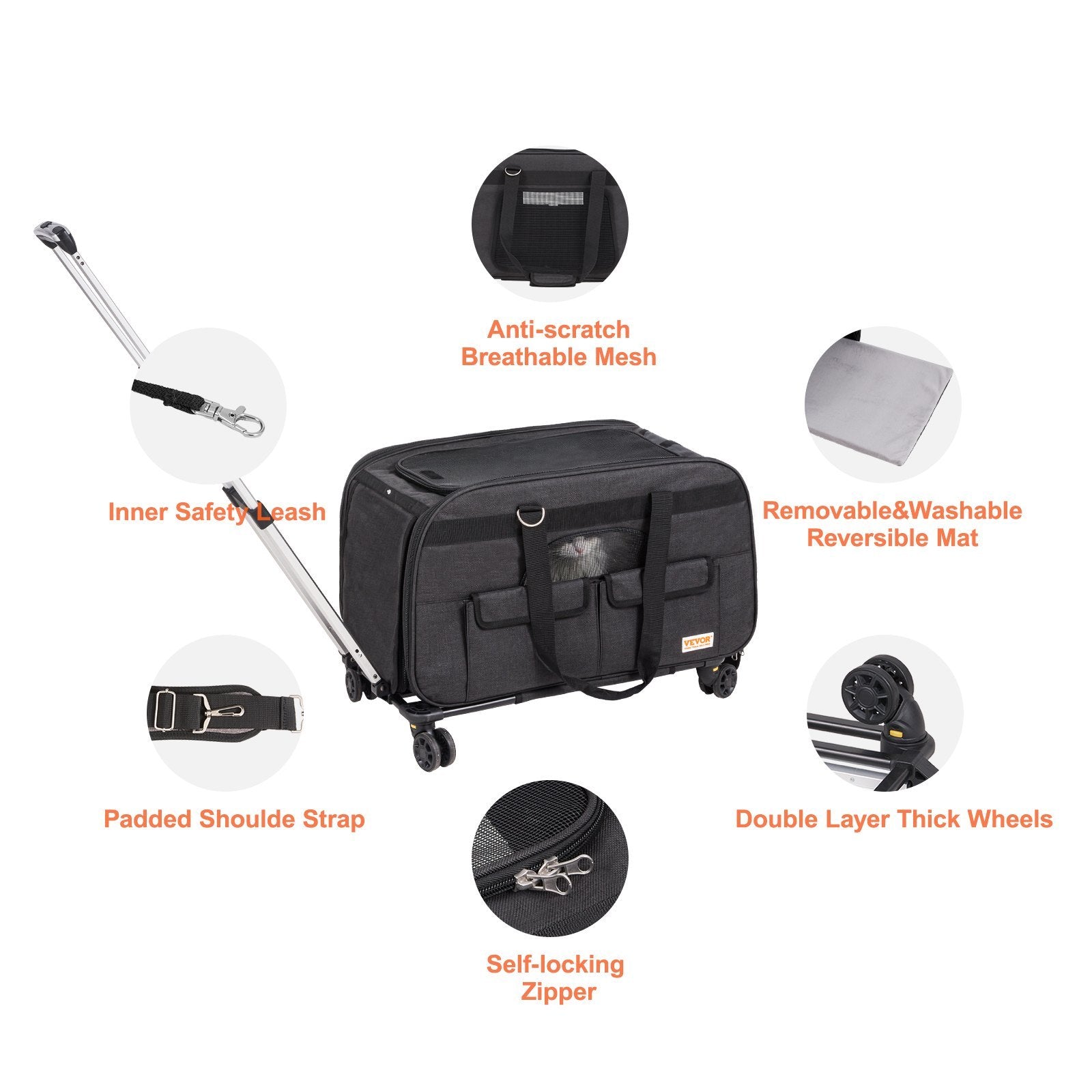 Rolling Pet Carrier With Wheels – Comfortable, Secure & Travel-Ready