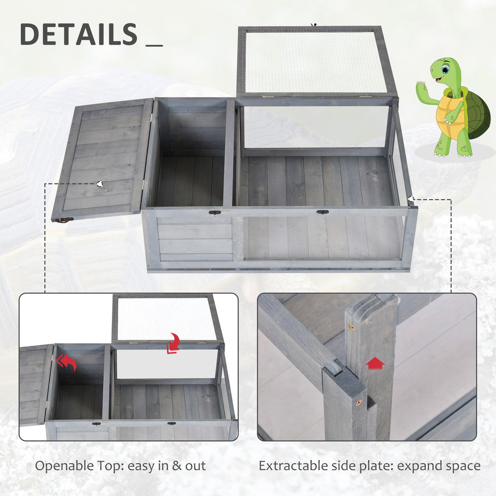 PawHut Wooden Tortoise House & Reptile Habitat