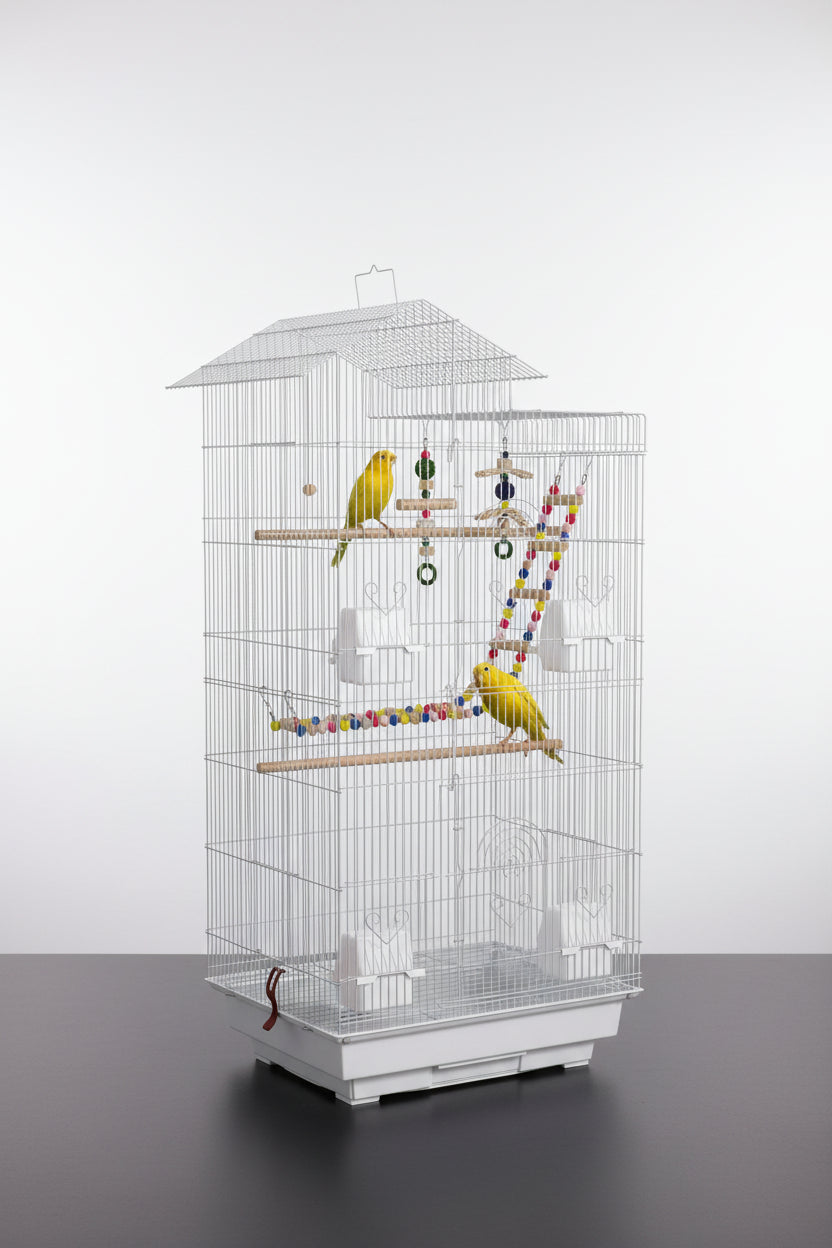 PawHut Tall Bird Cage with Accessories & Toys