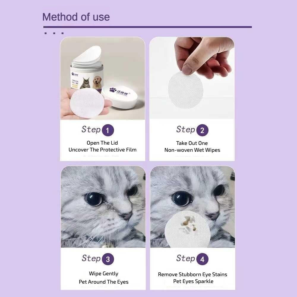 Pet Eye Wipes – Gentle Eye Care for Dogs & Cats (200 Wipes)