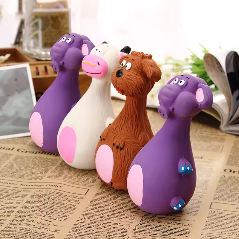 Cute Latex Dog Chew Toys – 4-Piece Set
