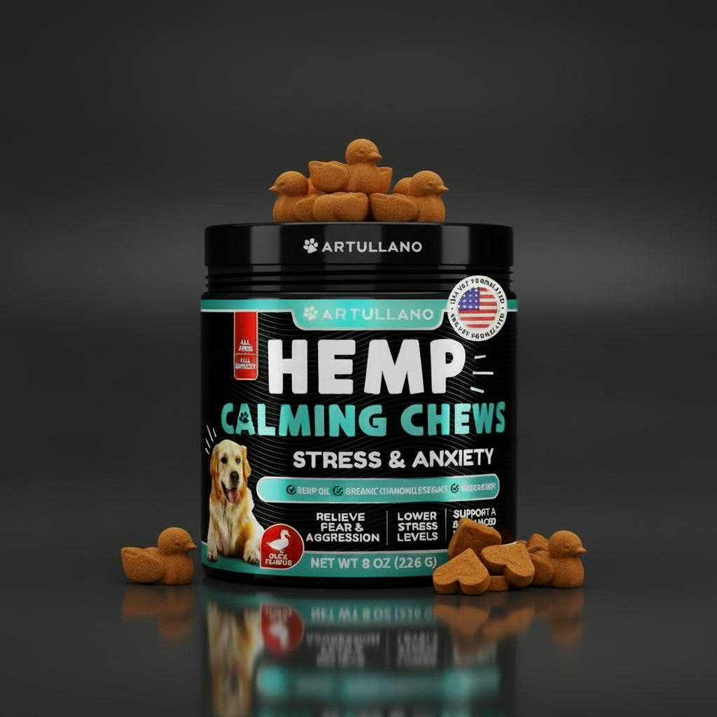 Hemp Calming Chews for Dogs – Natural Stress Support (120 Chews)