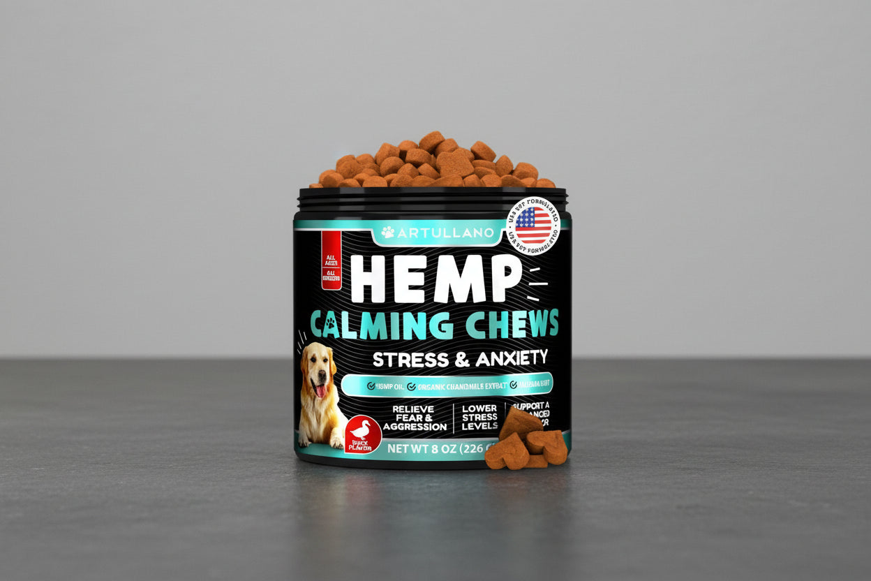 Hemp Calming Chews for Dogs – Natural Stress Support (120 Chews)