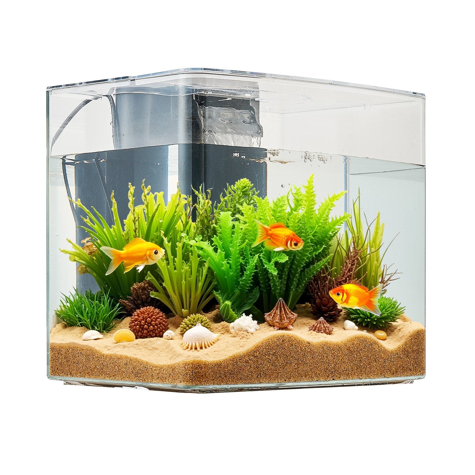 3.5 Gallon Smart Aquarium Fish Tank – Clear GPPS, Self-Cleaning, 3-Color LED