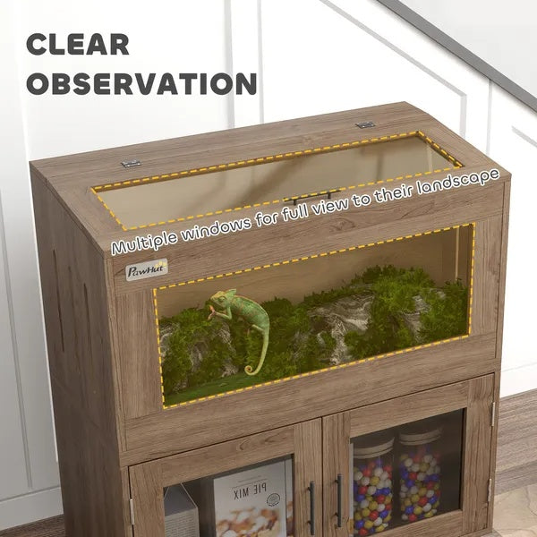 Stackable Reptile Tank with Storage Cabinet – 30 Gallon