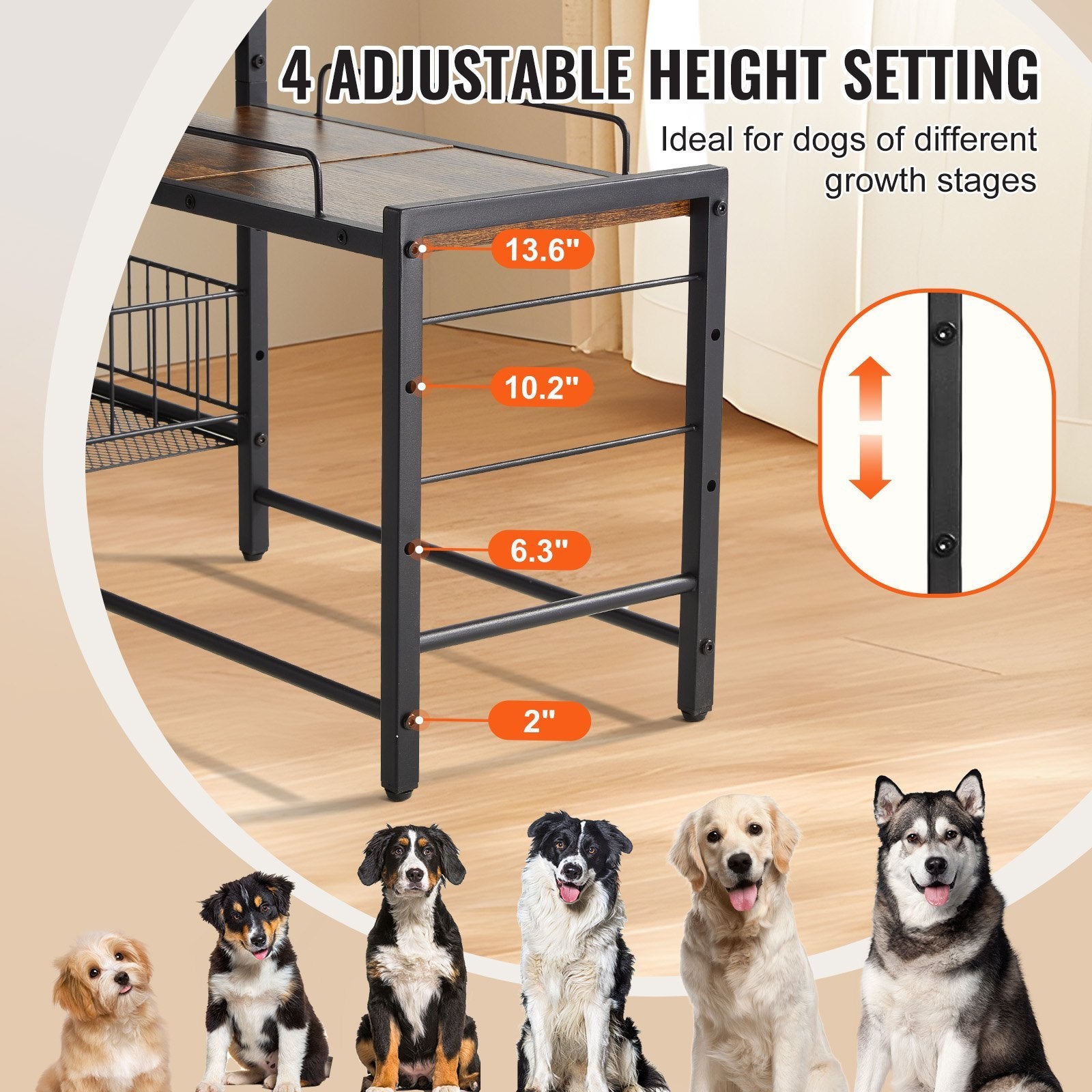 Raised Pet Feeding Station with Storage – Adjustable, Organized & Pet-Friendly