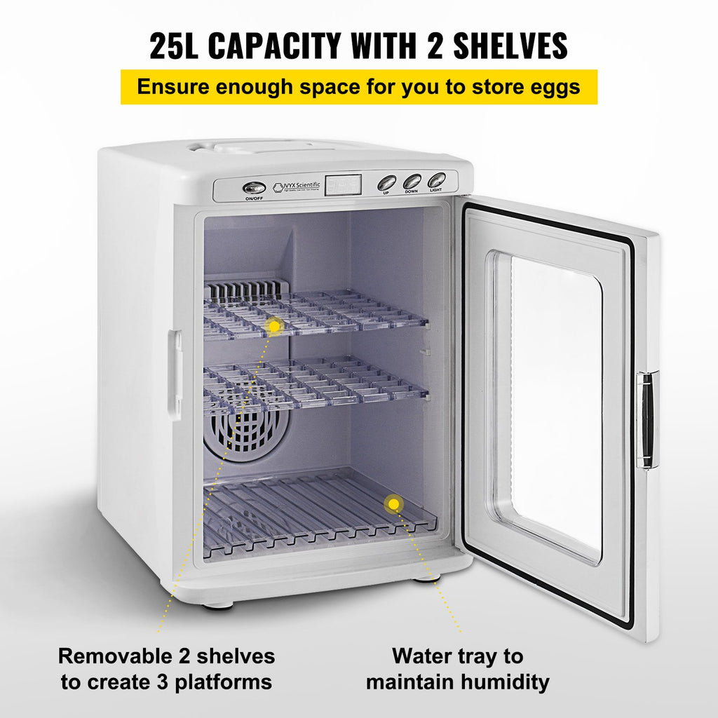 Digital Reptile Egg Incubator – Temperature Controlled (25L, White)