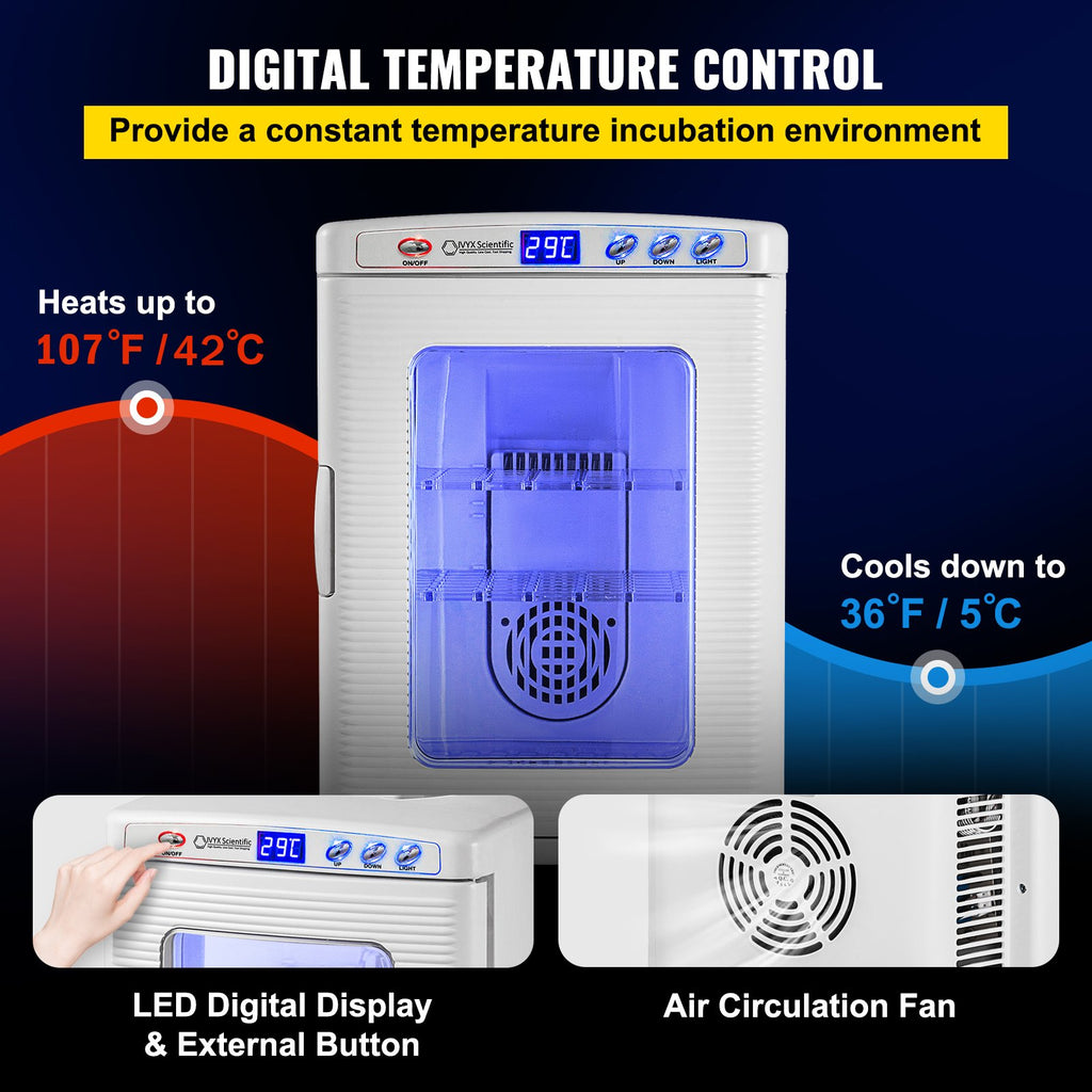Digital Reptile Egg Incubator – Temperature Controlled (25L, White)