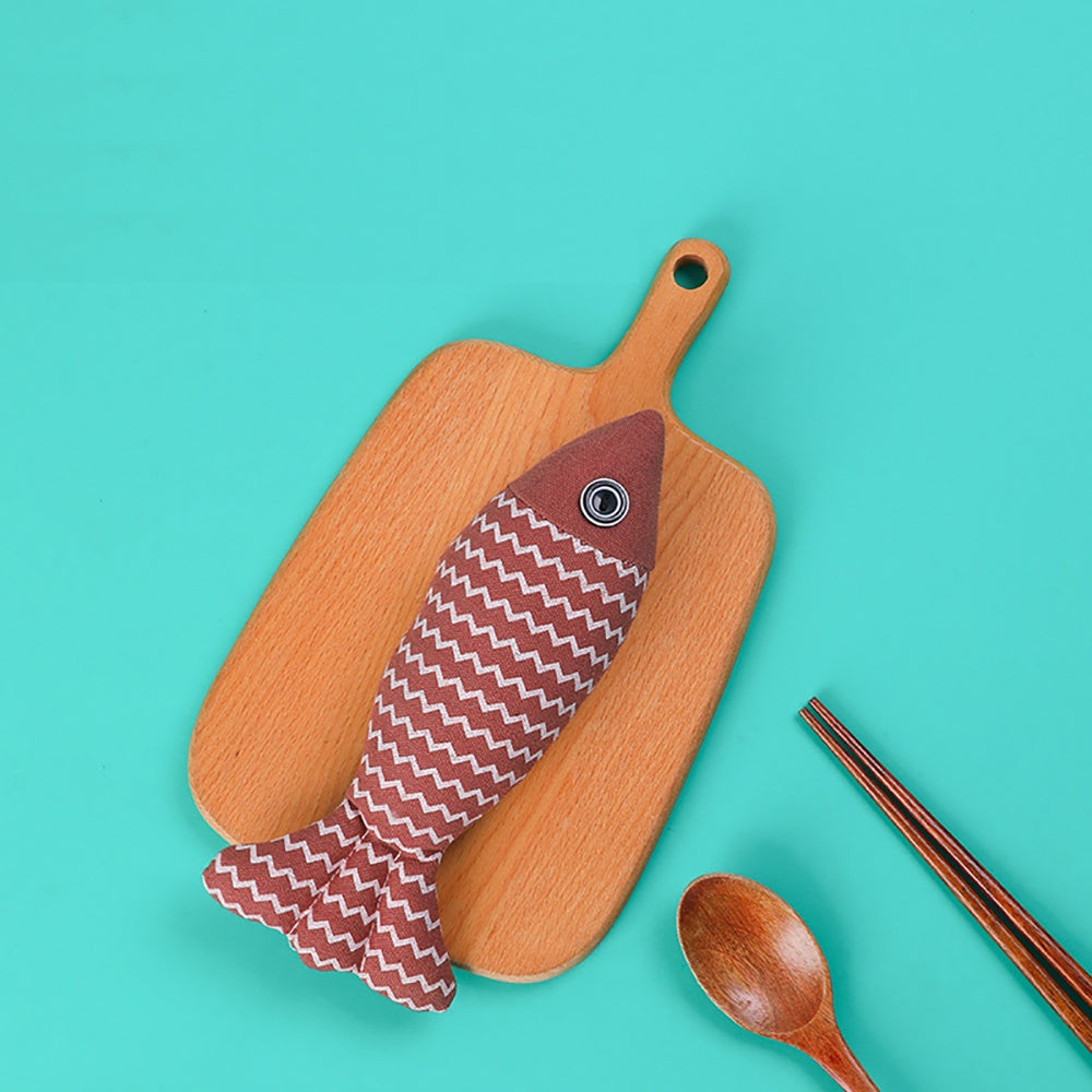 Burlap Fish Catnip Kicker Toy