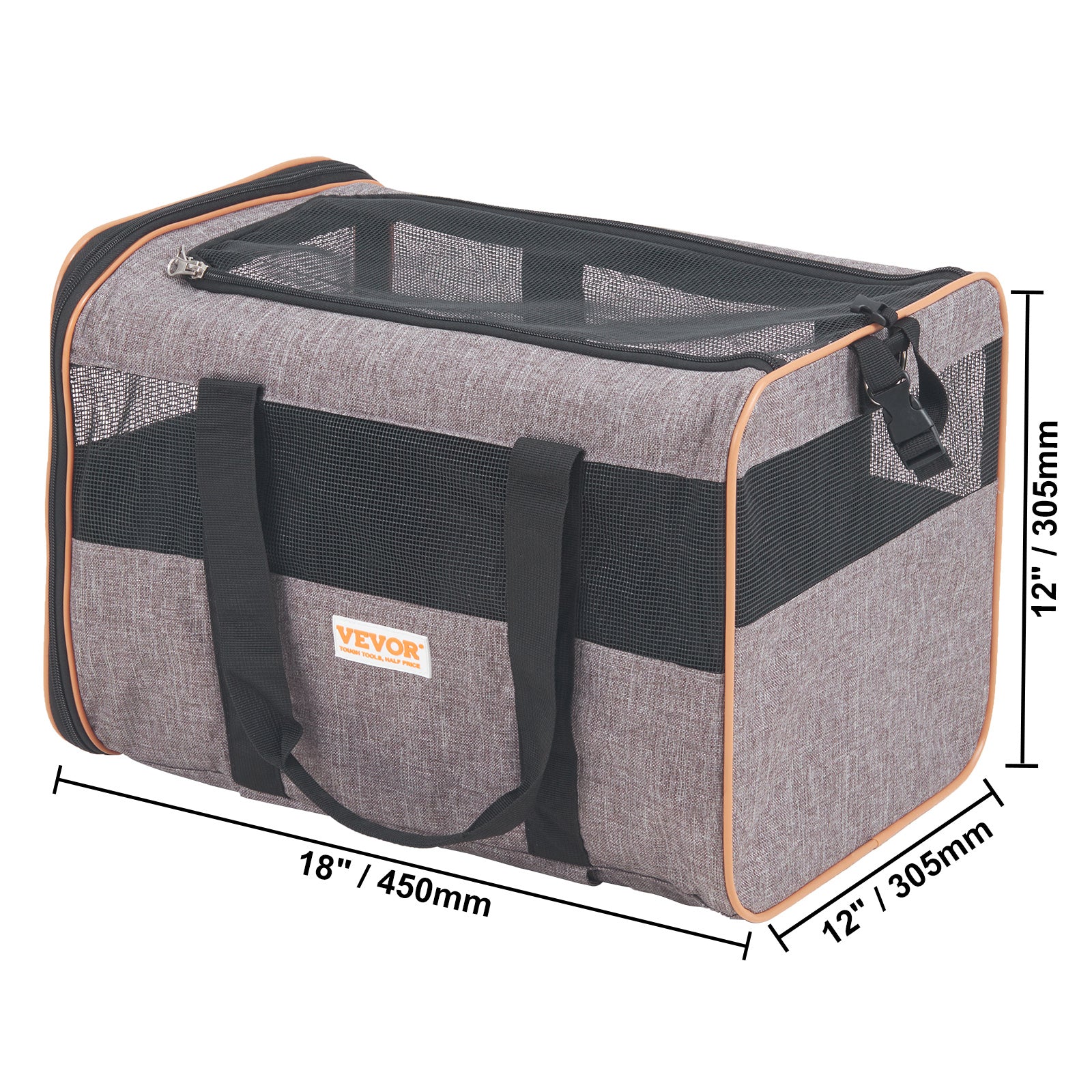 Rolling Pet Carrier with Wheels – Airline Approved (Grey)