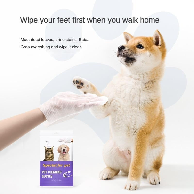 Pet Cleaning & Deodorizing Grooming Wipes Gloves