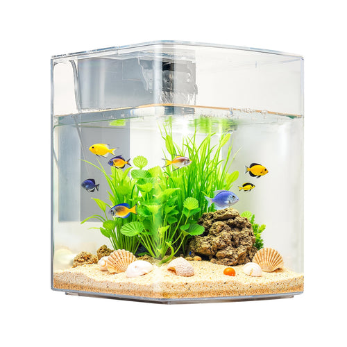2 Gallon Smart Fish Tank Aquarium – Self-Cleaning, LED Lighting & Plant Top System