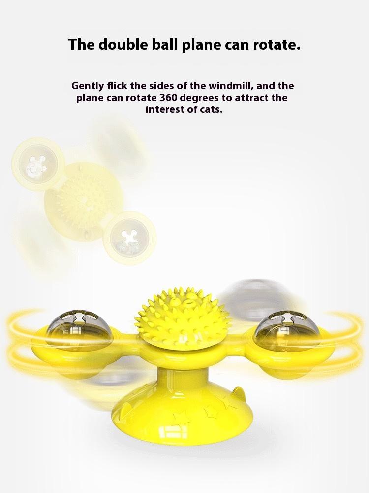 Interactive Windmill Cat Toy with LED Ball & Catnip