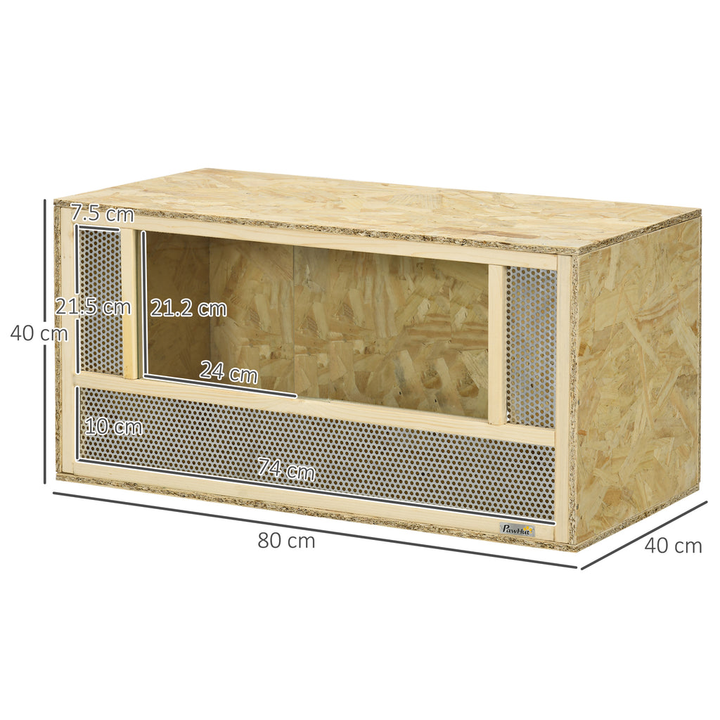 PawHut Reptile Terrarium Vivarium Habitat with Sliding Glass Doors