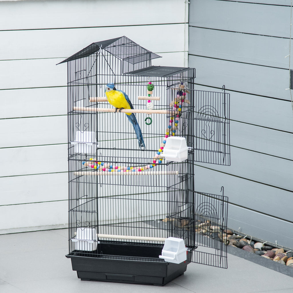 PawHut Tall Bird Cage with Accessories & Toys
