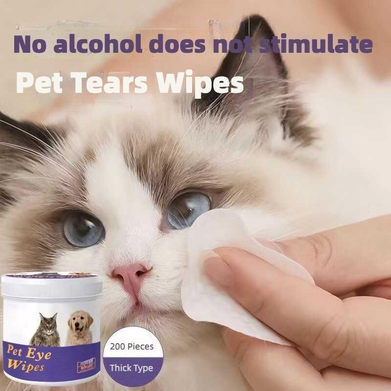 Pet Eye Wipes – Gentle Eye Care for Dogs & Cats (200 Wipes)