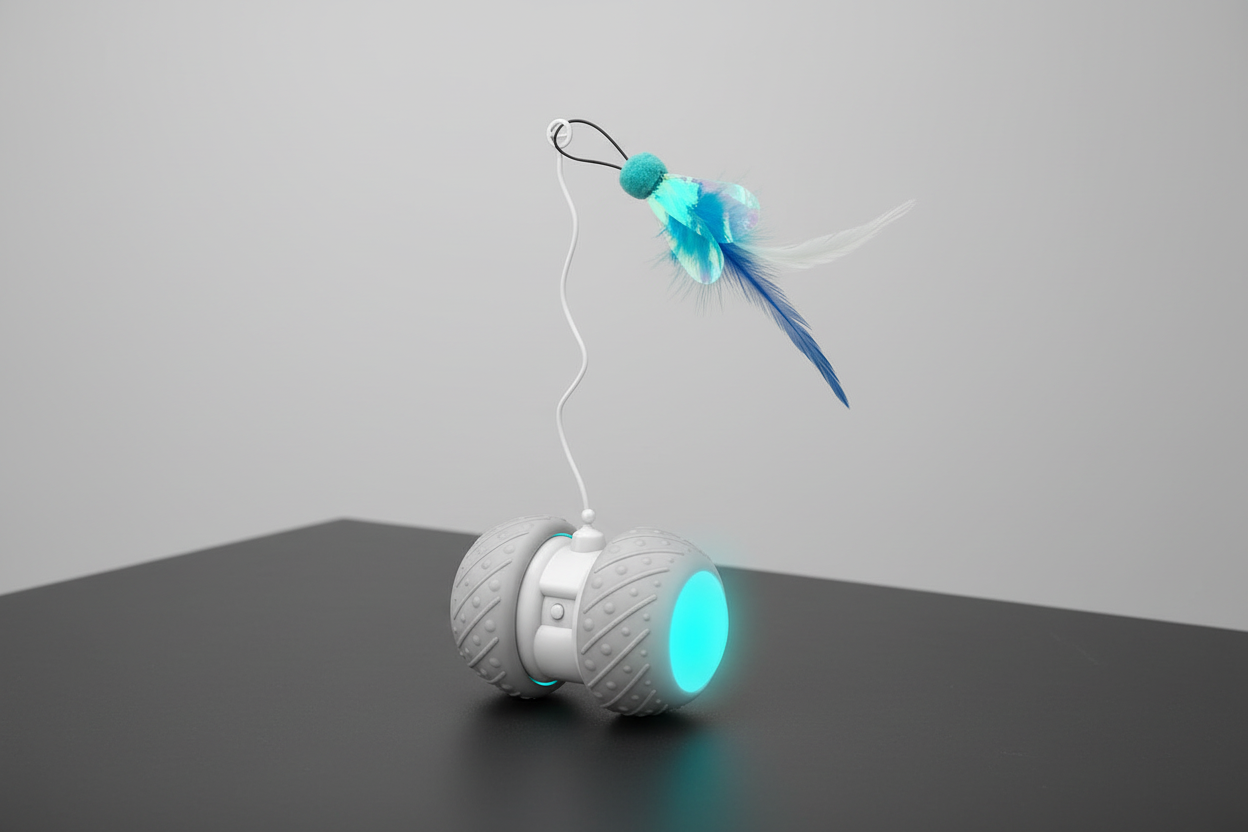 Interactive Automatic Pet Toy Ball with Feather