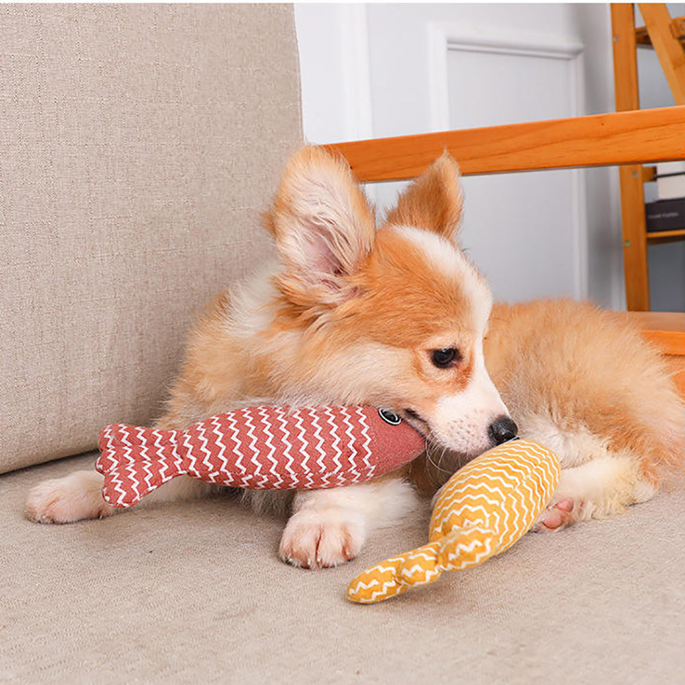 Burlap Fish Catnip Kicker Toy