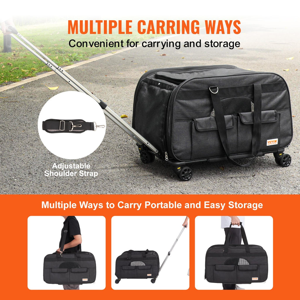 Rolling Pet Carrier With Wheels – Comfortable, Secure & Travel-Ready
