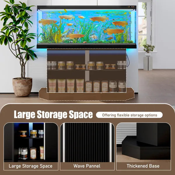 Modern Aquarium Stand with Power Outlet – 55–75 Gallon