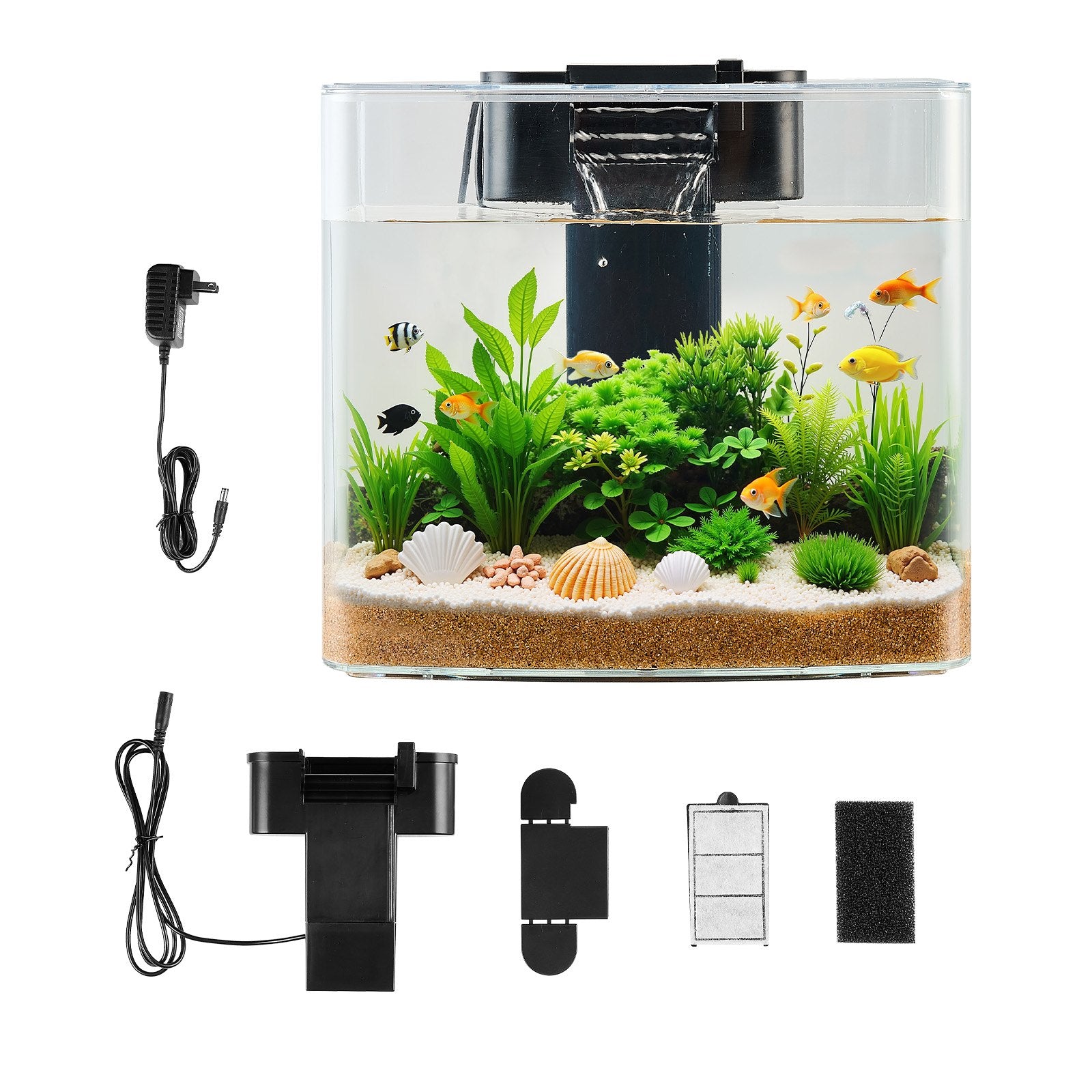 3.5 Gallon Smart Aquarium Fish Tank – Clear GPPS, Self-Cleaning, 3-Color LED