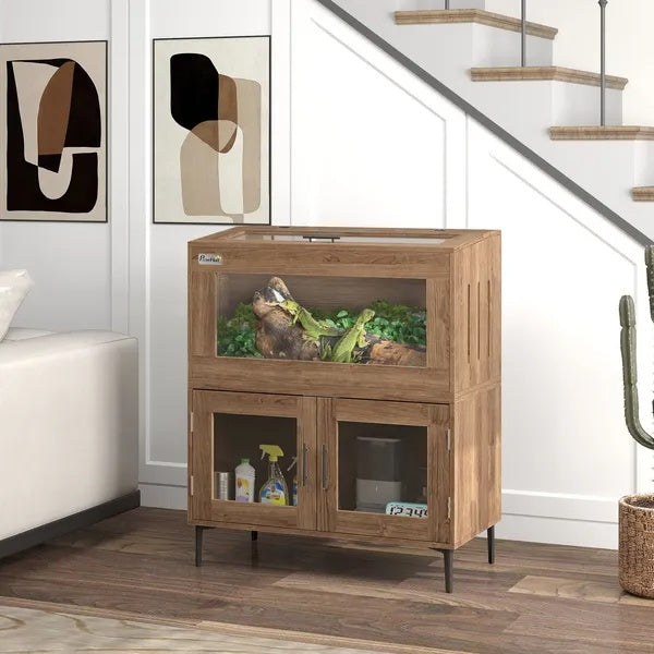 Stackable Reptile Tank with Storage Cabinet – 30 Gallon