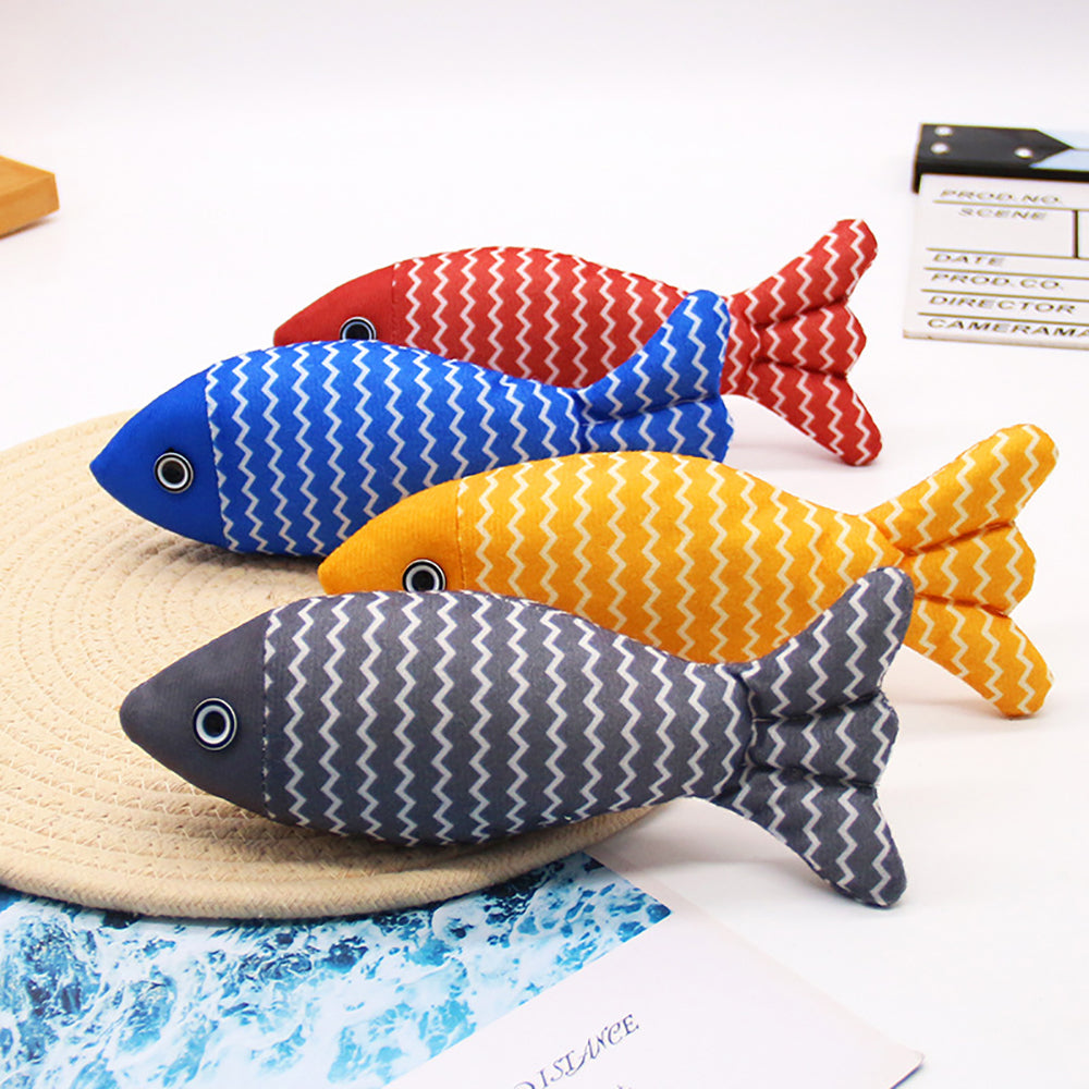 Burlap Fish Catnip Kicker Toy