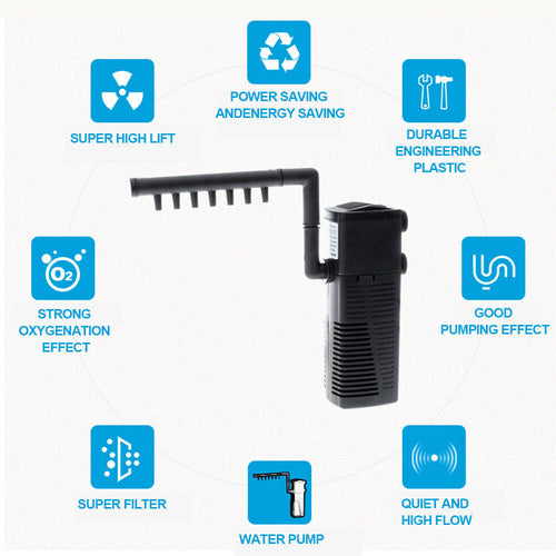 3-in-1 Aquarium Filter & Submersible Water Pump