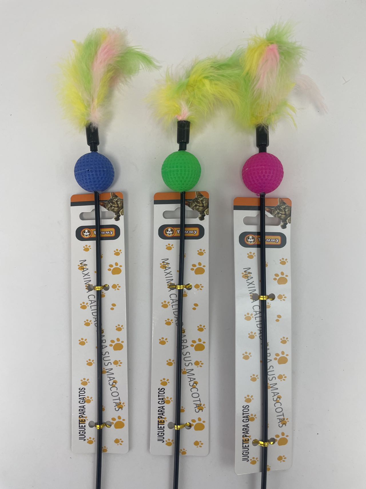 Interactive Cat Wand Toy with Feather Teaser