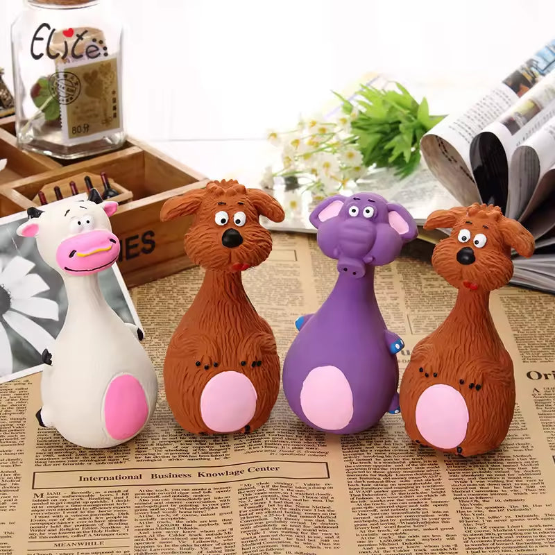 Cute Latex Dog Chew Toys – 4-Piece Set