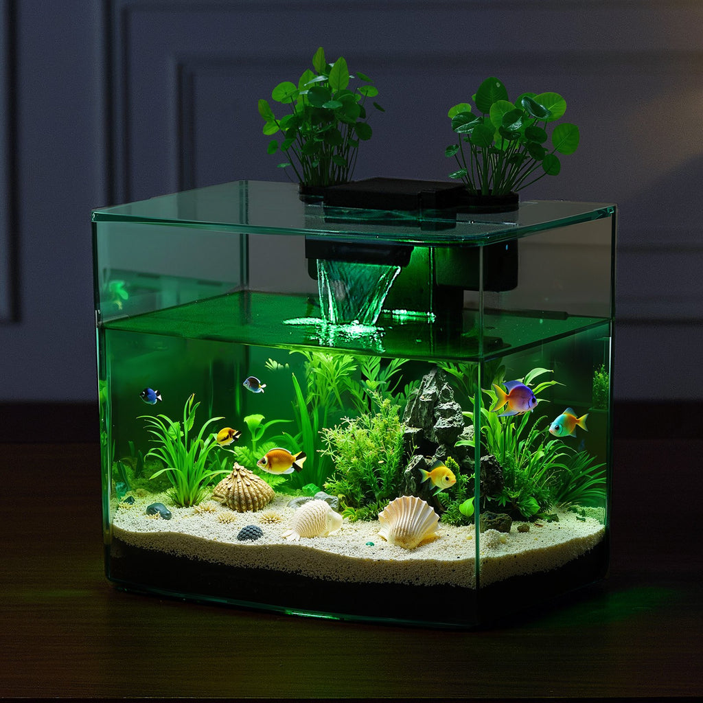 3.5 Gallon Smart Aquarium Fish Tank – Clear GPPS, Self-Cleaning, 3-Color LED