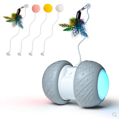Interactive Automatic Pet Toy Ball with Feather