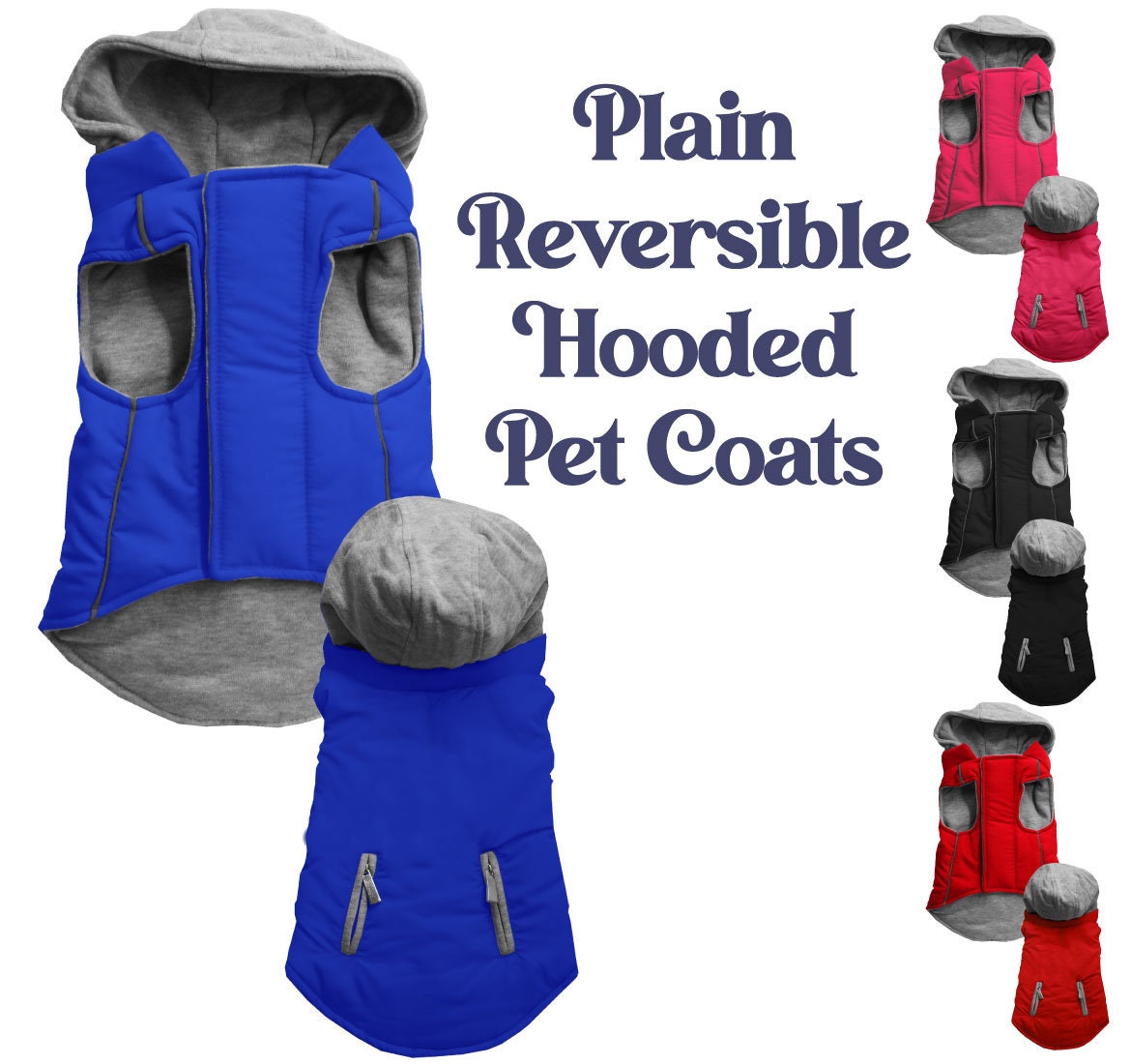 Reversible Hooded Pet Coat – Water-Resistant & Warm